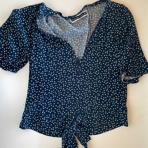 Abercrombie & Fitch XSmall Navy Blue Floral Blouse